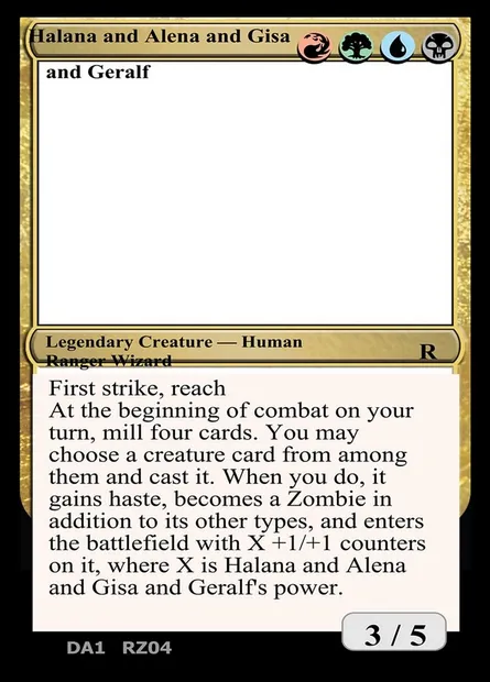 Halana and Alena and Gisa and Geralf, carte Magic UNK RZ04c — extension Unknown Event