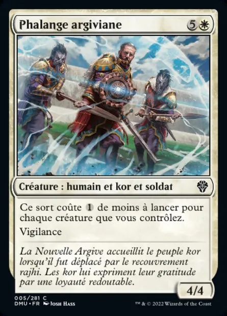 Phalange argiviane, carte Magic DMU 5 — extension Dominaria Uni