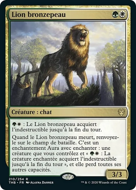 Lion bronzepeau, carte Magic THB 210 — extension Theros Beyond Death