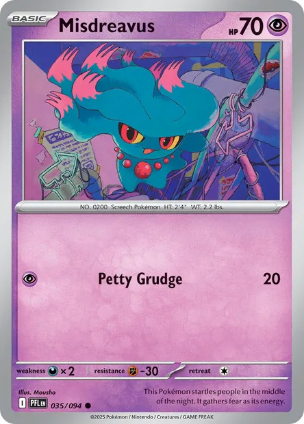 Misdreavus, Pokémon card PFL 035 — Phantasmal Flames set