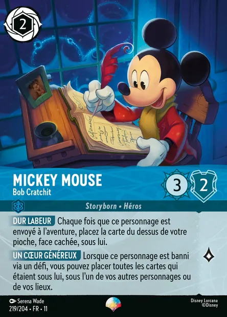 Mickey Mouse - Bob Cratchit, carte Disney Lorcana CH11-219 — extension Givresort