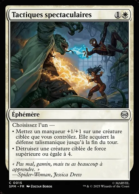 Tactiques spectaculaires, carte Magic SPM 15 — extension Marvel's Spider-Man