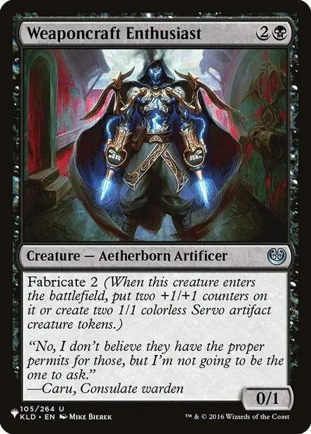 Weaponcraft Enthusiast, Magic card PLST KLD-105 — The List set