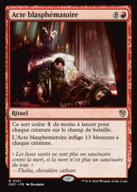 Acte blasphématoire, carte Magic DRC 101 — extension Aetherdrift Commander