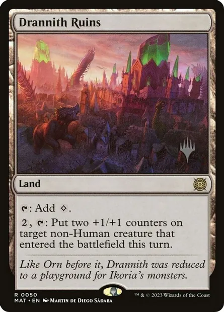Ruines de Drannith, carte Magic PMAT 50p — extension March of the Machine: The Aftermath Promos