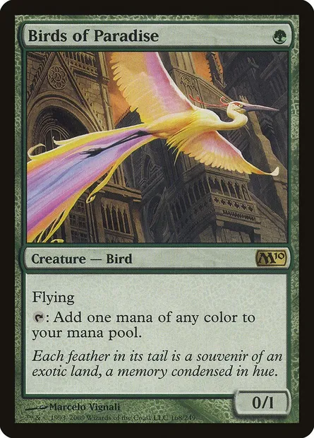 Birds of Paradise, Magic card M10 168 — Magic 2010 set