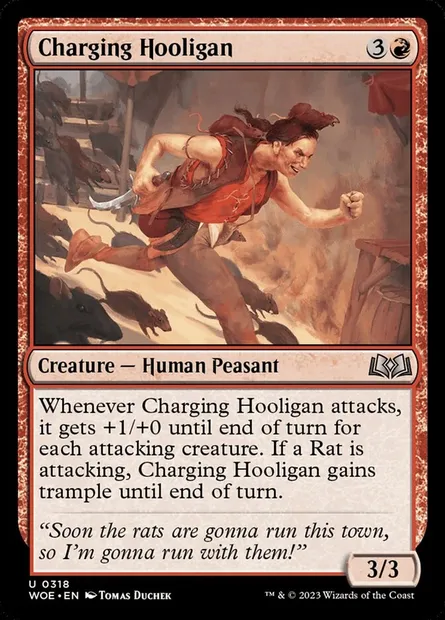 Charging Hooligan, Magic card WOE 318 — Wilds of Eldraine set