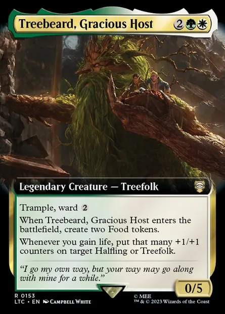 Treebeard, Gracious Host, Magic card LTC 153 — Tales of Middle-earth Commander set