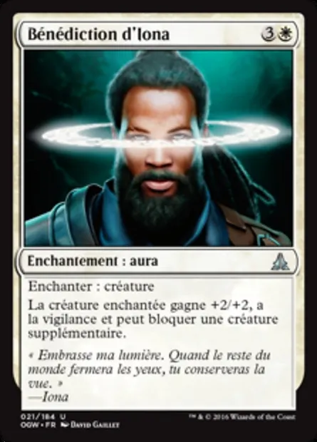 Bénédiction d'Iona, carte Magic OGW 21 — extension Le serment des Sentinelles