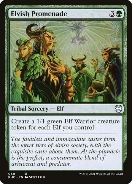 Elvish Promenade, Magic card KHC 59 — Kaldheim Commander set