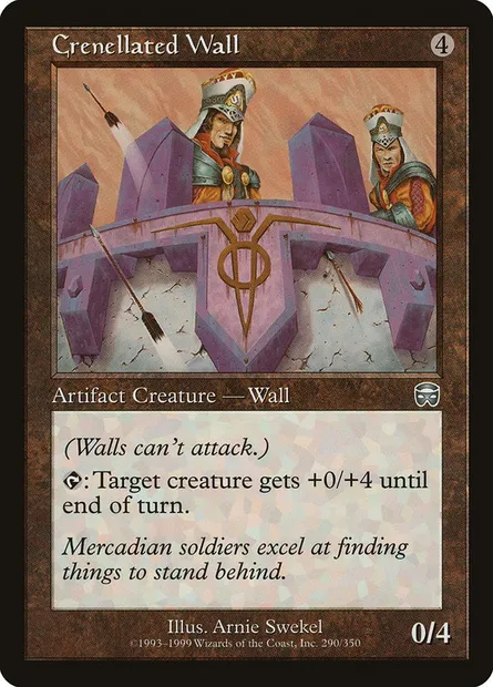 Crenellated Wall, Magic card MMQ 290 — Mercadian Masques set