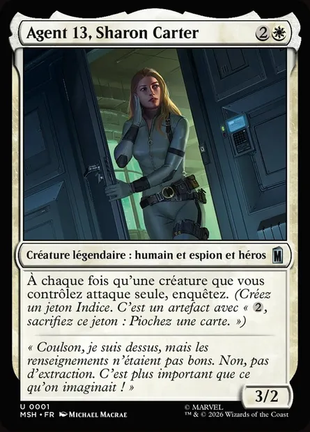 Agent 13, Sharon Carter, carte Magic MSH 1 — extension Marvel Super Heroes