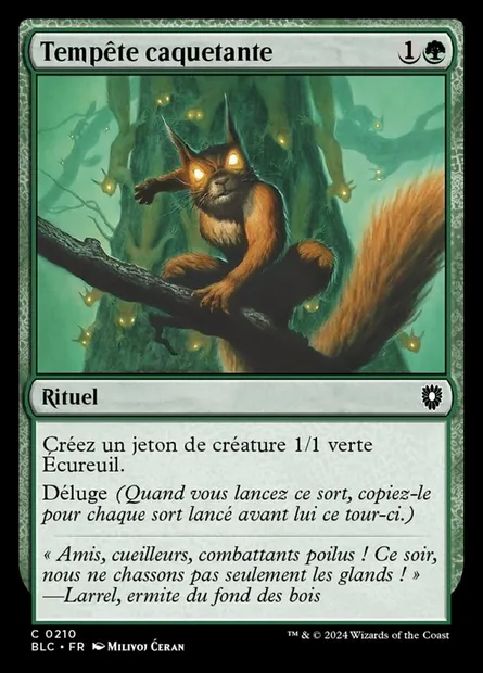 Tempête caquetante, carte Magic BLC 210 — extension Bloomburrow Commander