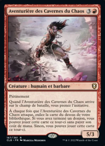 Aventurière des Cavernes du Chaos, carte Magic CLB 167 — extension Commander Légendes : la bataille de la Porte de Baldur