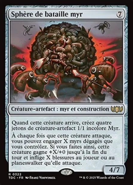 Sphère de bataille myr, carte Magic TDC 322 — extension Tarkir: Dragonstorm Commander