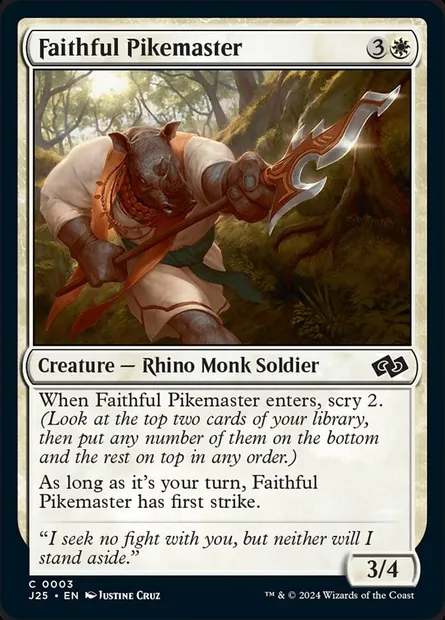 Faithful Pikemaster, Magic card J25 3 — Foundations Jumpstart set