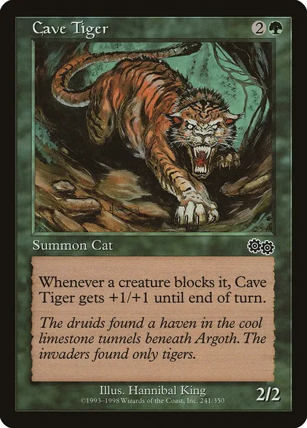 Tigre des cavernes, carte Magic USG 241 — extension Epopée d'Urza