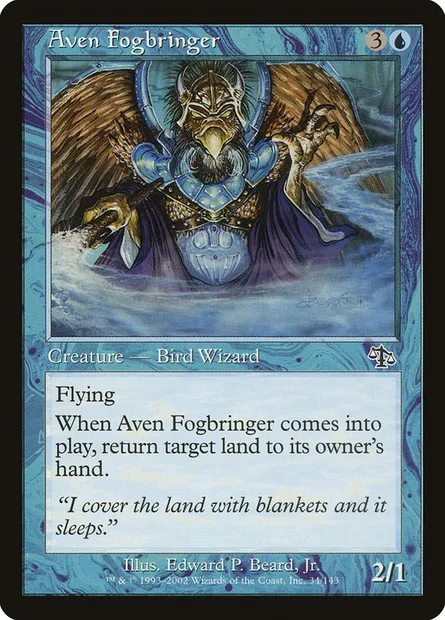 Avemain brouillardin, carte Magic JUD 34 — extension Jugement