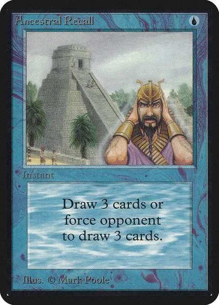 Ancestral Recall, carte Magic LEA 47 — extension Limited Edition Alpha