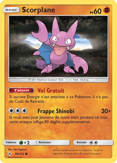 Scorplane, carte Pokémon UNB 98 — extension Alliance Infaillible