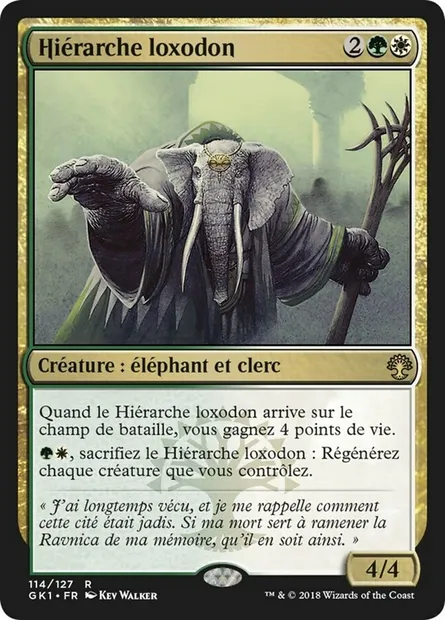 Hiérarche loxodon, carte Magic GK1 114 — extension GRN Guild Kit