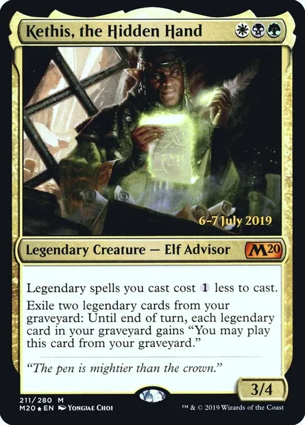 Kethis, la main cachée, carte Magic PM20 211s — extension Core Set 2020 Promos