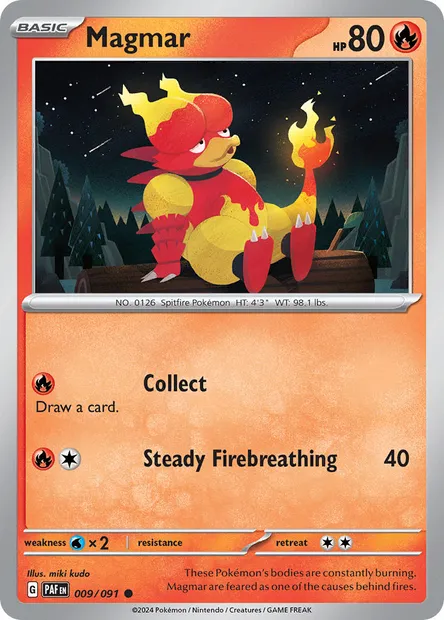 Magmar, Pokémon card PAF 009 — Paldean Fates set