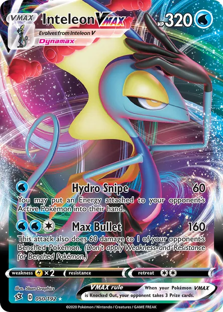 Inteleon VMAX, Pokémon card RCL 50 — Rebel Clash set