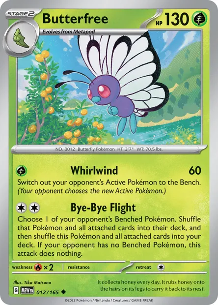 Butterfree, Pokémon card MEW 012 — 151 set
