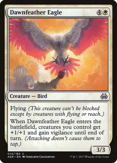 Dawnfeather Eagle, Magic card AER 14† — Aether Revolt set