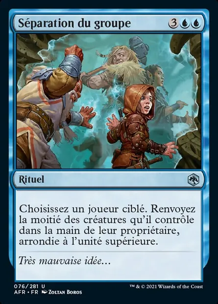 Séparation du groupe, carte Magic AFR 76 — extension Forgotten Realms: Aventures dans les Royaumes Oubliés