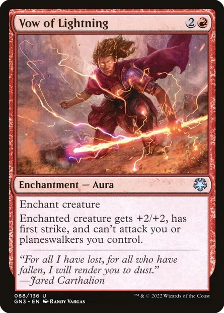 Vow of Lightning, Magic card GN3 88 — Game Night: Free-for-All set