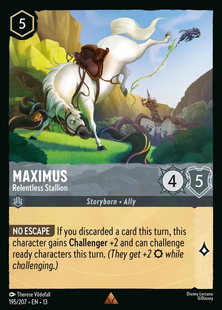 Maximus - Relentless Stallion, Disney Lorcana card CH13-195 — Attack of the Vine! set