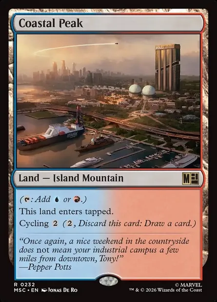 Coastal Peak, Magic card MSC 232 — Marvel Super Heroes Commander set