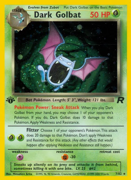 Dark Golbat, Pokémon card TR 7 — Team Rocket set