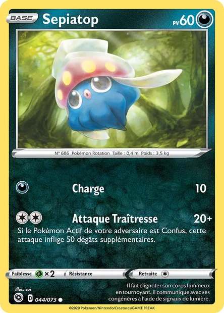 Sepiatop, carte Pokémon CPA 44 — extension La Voie du Maître
