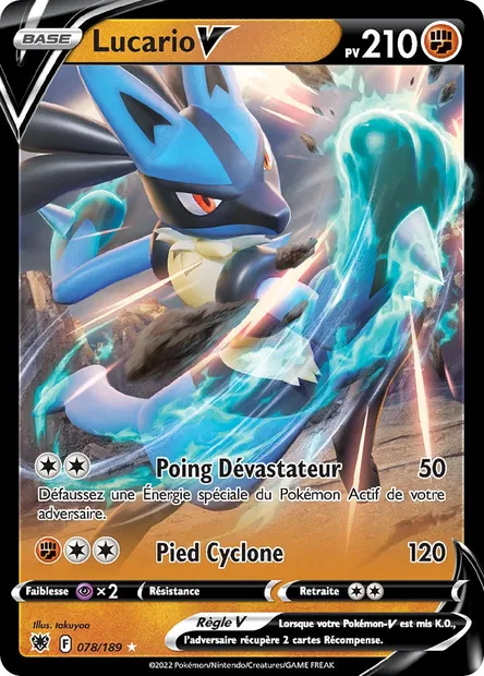 Lucario V, carte Pokémon ASR 078 — extension Astres Radieux