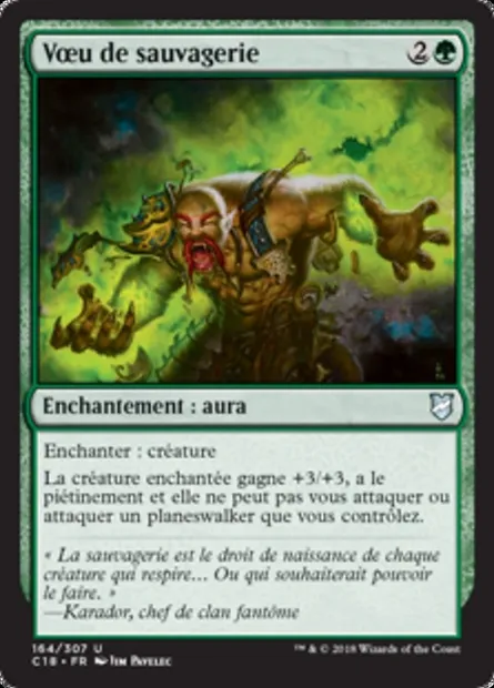 Vœu de sauvagerie, carte Magic C18 164 — extension Commander 2018
