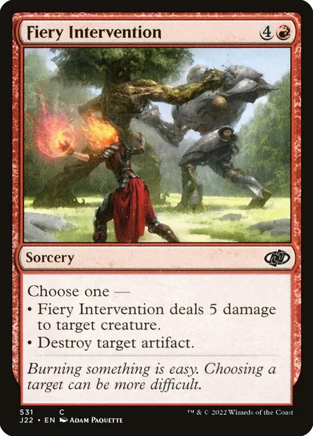 Fiery Intervention, Magic card J22 531 — Jumpstart 2022 set