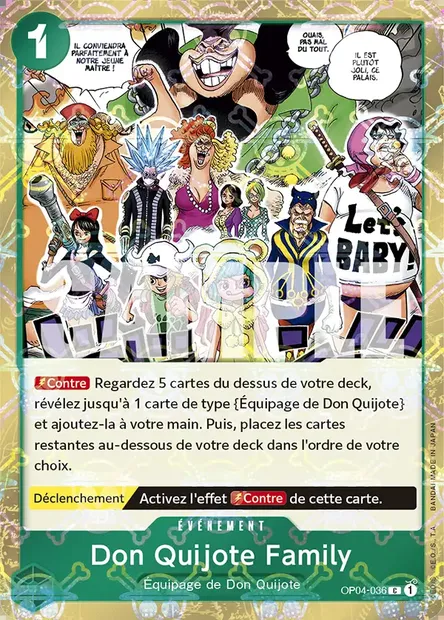 Don Quijote Family, carte One Piece OP04-036 — extension KINGDOMS OF INTRIGUE