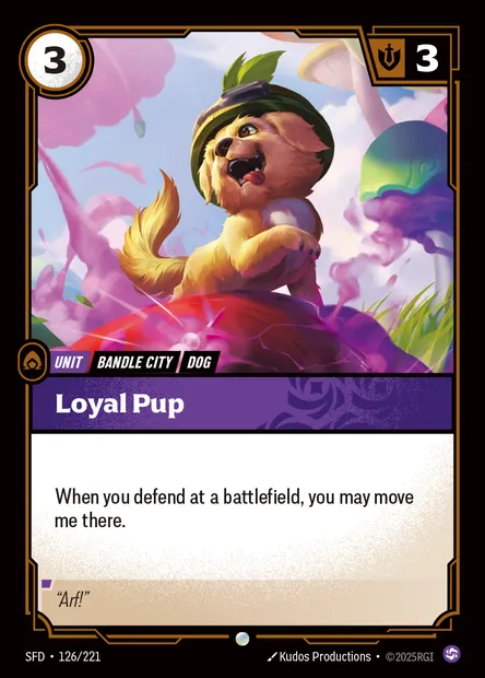 Loyal Pup, carte Riftbound SFD 126 — extension Spiritforged