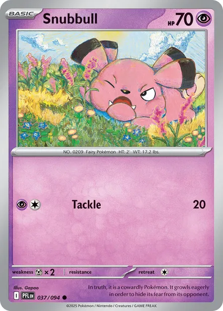 Snubbull, Pokémon card PFL 037 — Phantasmal Flames set
