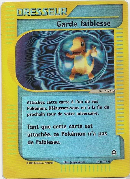 Garde faiblesse, carte Pokémon AQ 141 — extension Aquapolis
