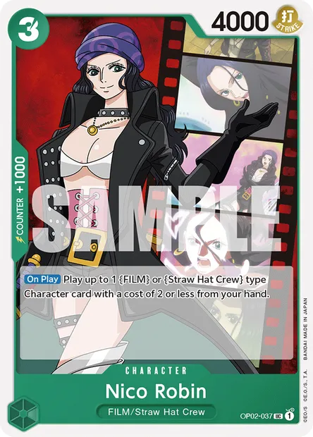 Nico Robin, One Piece card OP02-037 — PARAMOUNT WAR set
