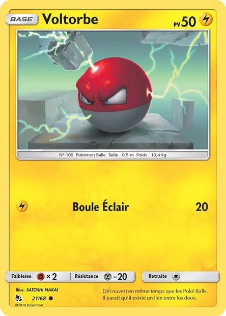 Voltorbe, carte Pokémon HIF 21 — extension Destinées Occultes