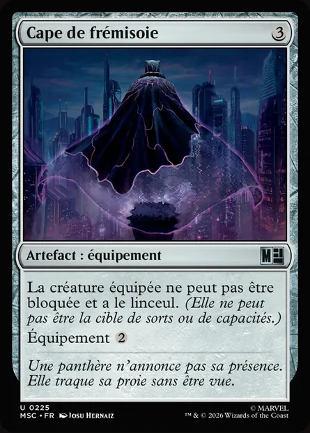 Cape de frémisoie, carte Magic MSC 225 — extension Marvel Super Heroes Commander