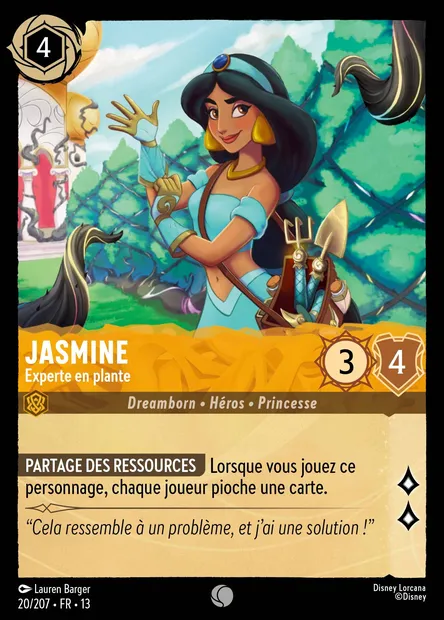 Jasmine - Experte en plante, carte Disney Lorcana CH13-020 — extension Invasion Epineuse!