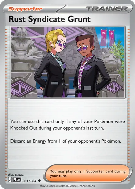 Rust Syndicate Grunt, Pokémon card PBL 081 — Pitch Black set