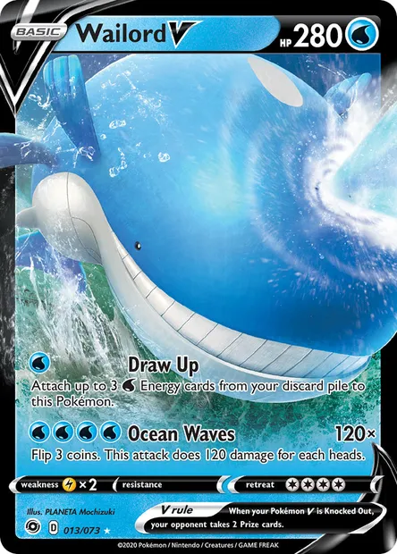 Wailord V, Pokémon card CPA 13 — Champion's Path set