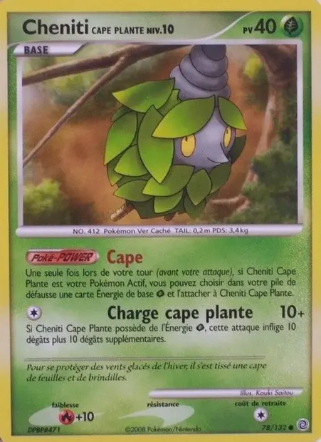 Cheniti Cape Plante, carte Pokémon SW 78 — extension Merveilles Secrètes
